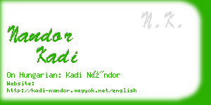 nandor kadi business card